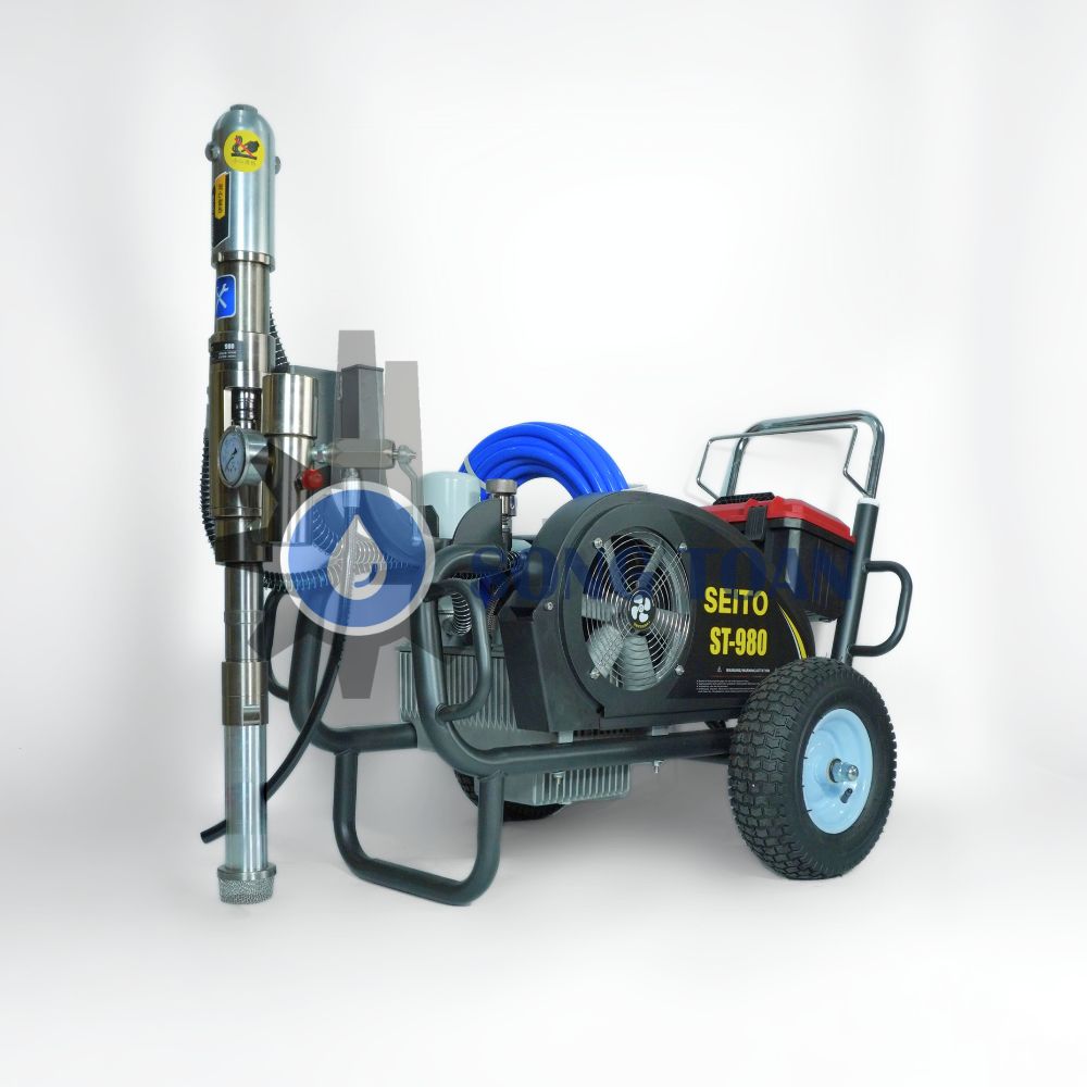 máy phun bột trét, bột đặc